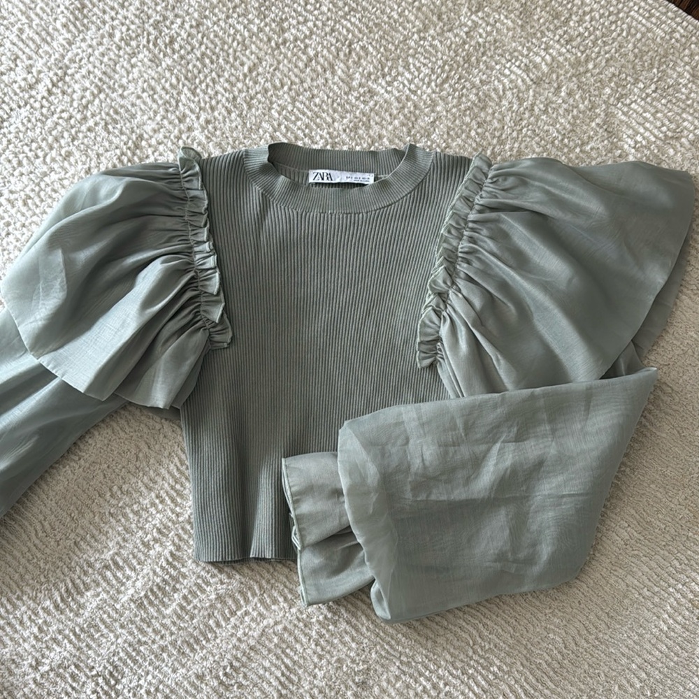 Sage Green Zara Top Size S